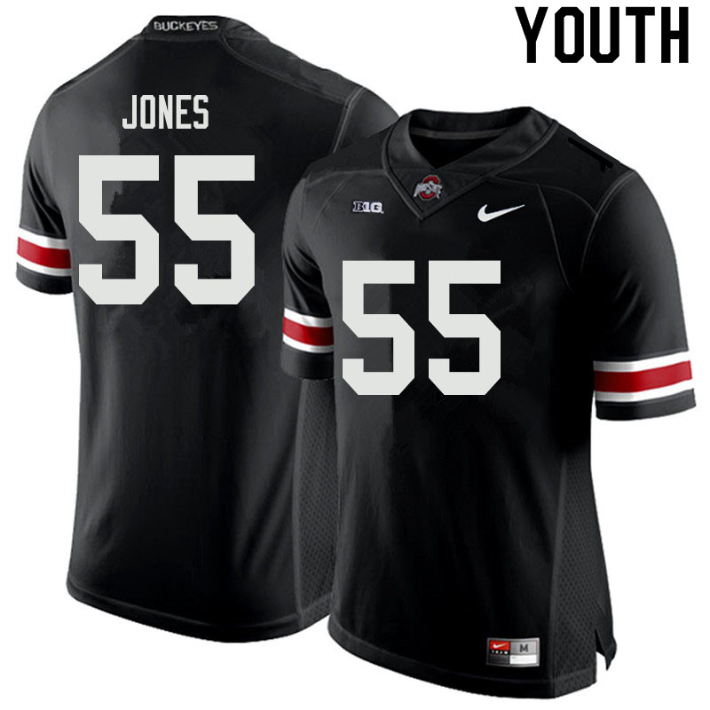 Ohio State Buckeyes Matthew Jones Youth #55 Black Authentic Stitched College Football Jersey